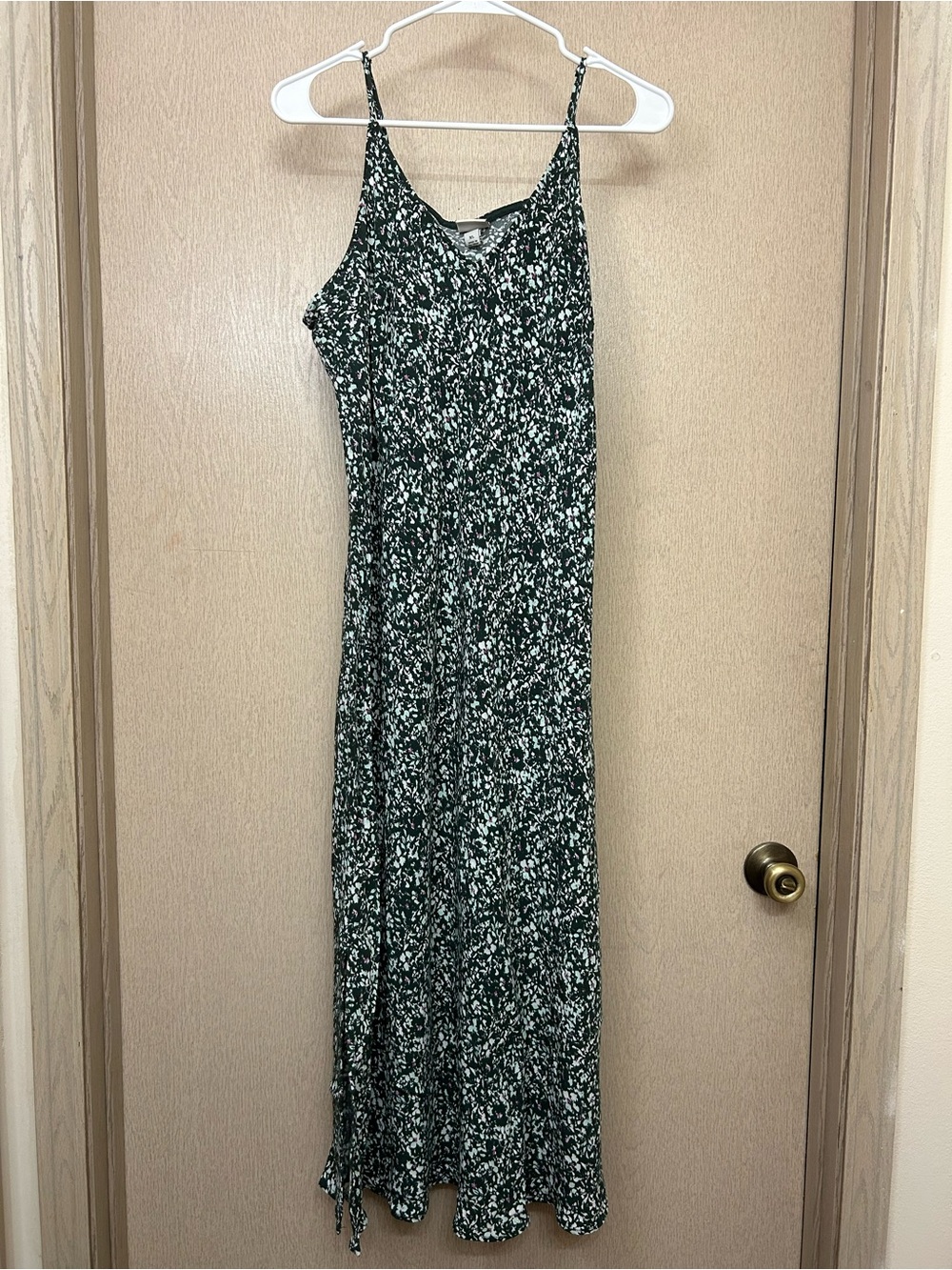 a new day - green floral maxi slip dress - size XL